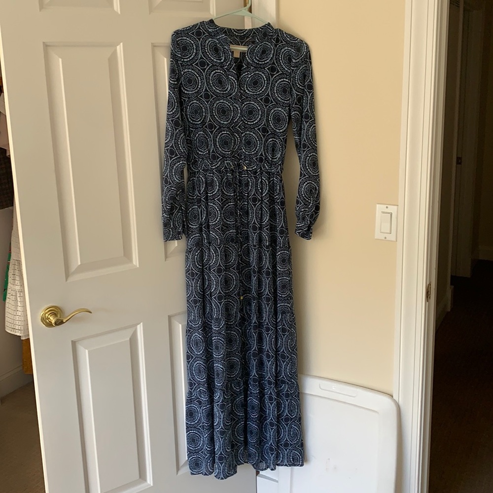 Michael Kors blue medallion maxi dress. Size 0. Great condition!